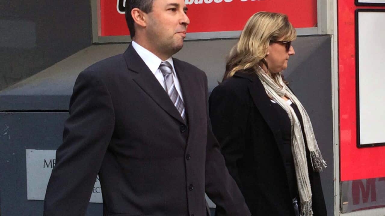 Melbourne train driver Russell Dickson (L)