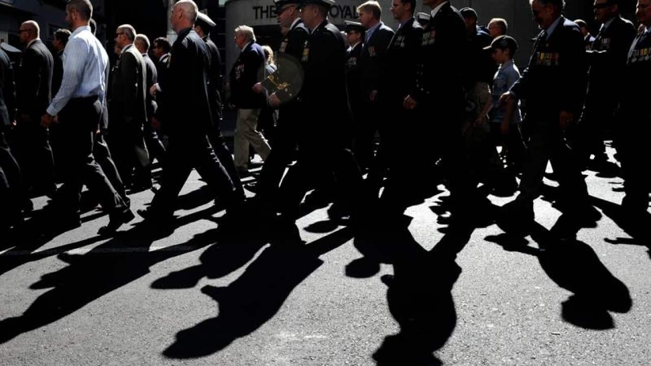 Former personnel march on Anzac Day in Sydney in 2015.