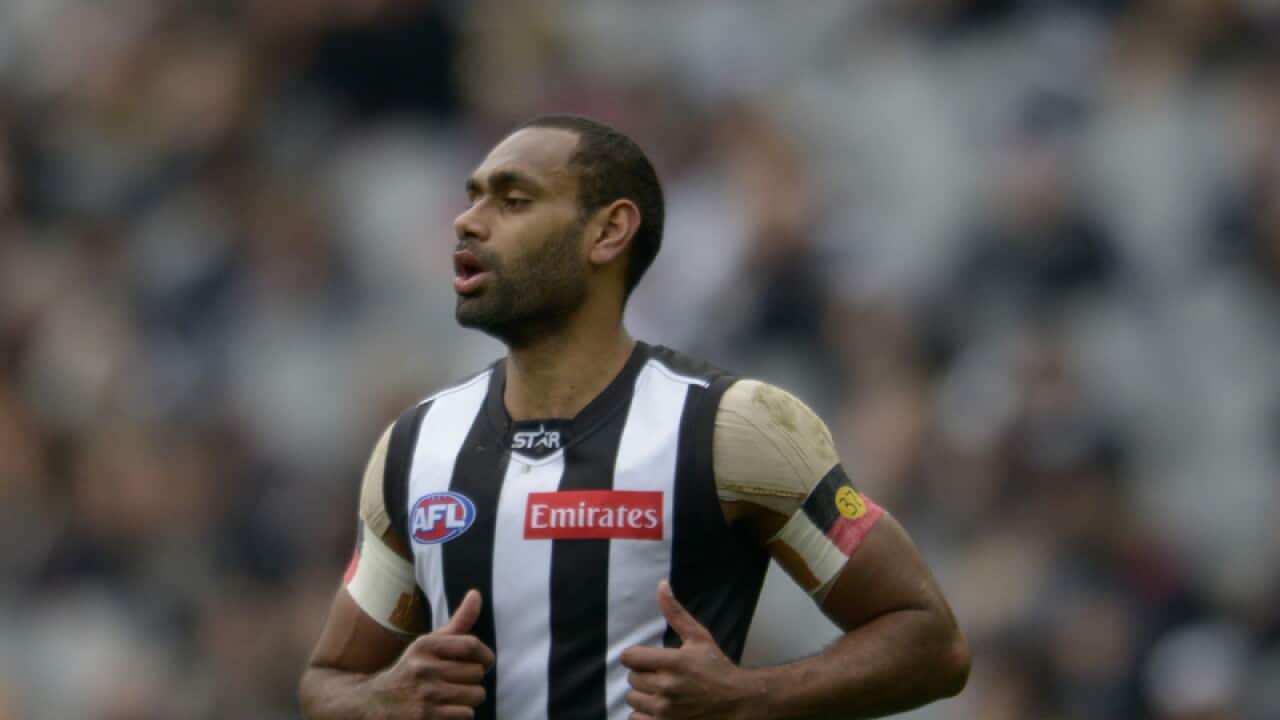 Travis Varcoe of the Magpies