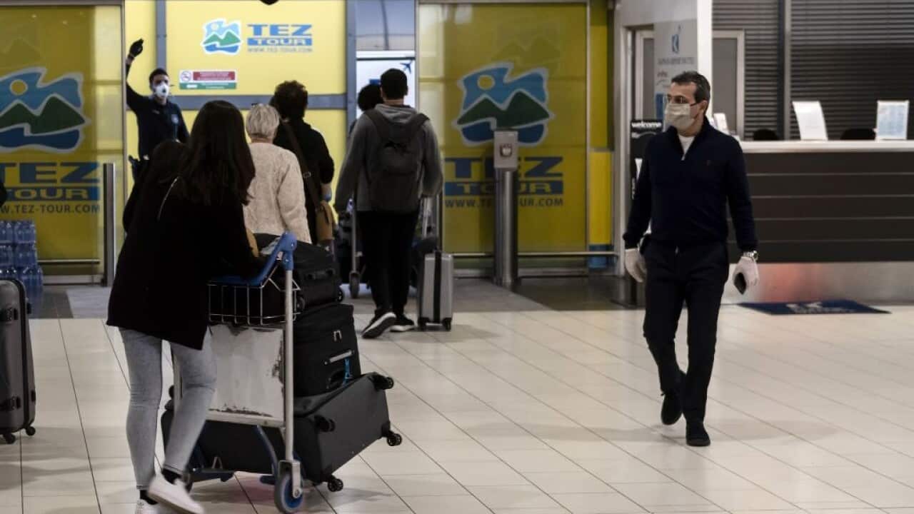 Arriving passengers in Cyprus airport