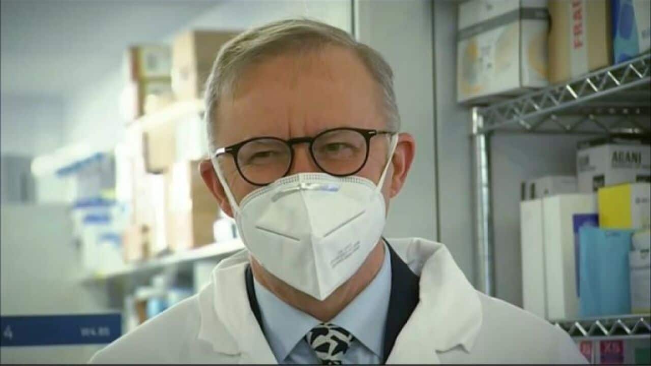 Prime Minister Anthony Albanese has been meeting scientists - and they all wore masks