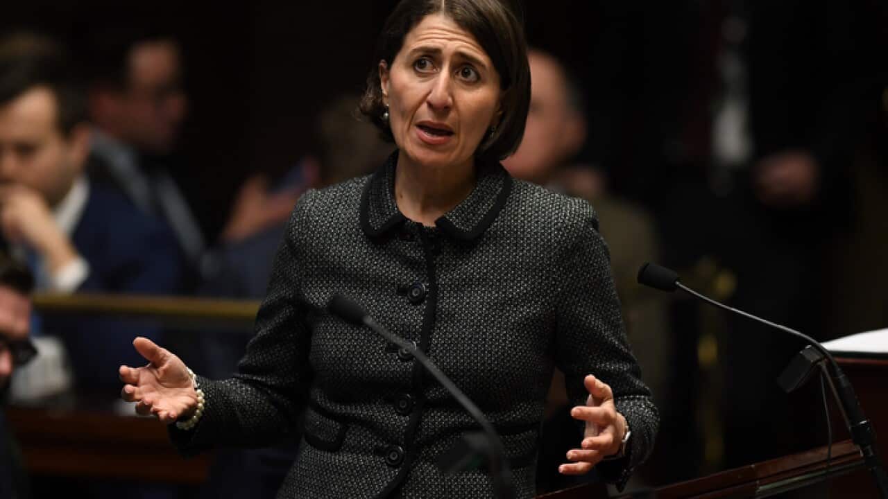 NSW Premier Gladys Berejiklian speaks during Question Time in the Legislative Assembly at New South Wales Parliament House in Sydney, Tuesday, July 30, 2019. (AAP Image/Joel Carrett) NO ARCHIVING