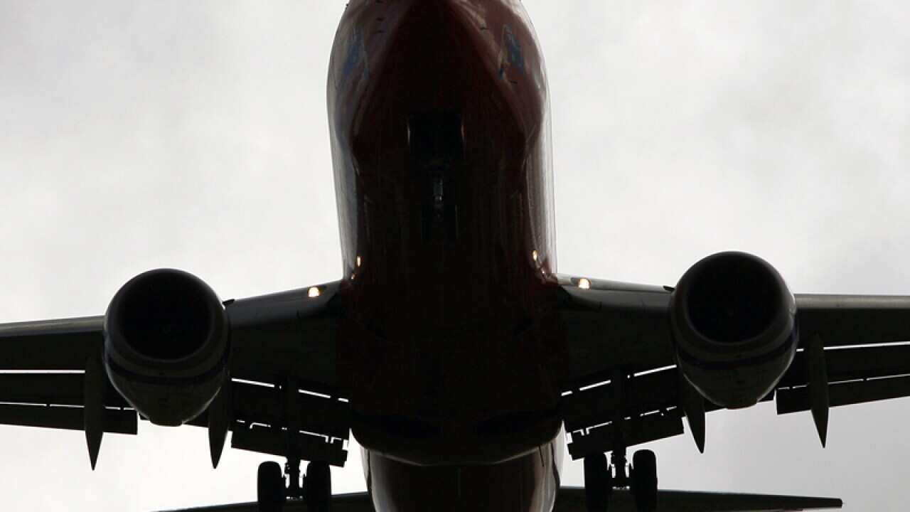 A Virgin Airlines twin engine jet