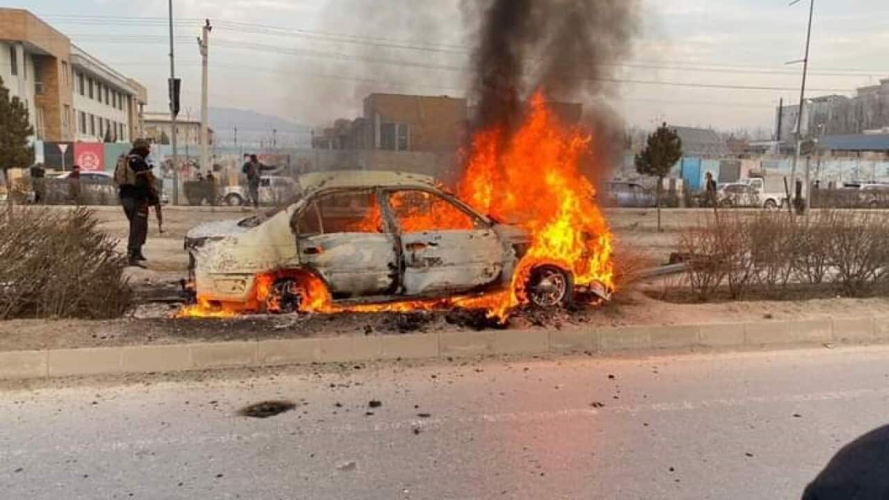 A car of fire in an attack in Kabul