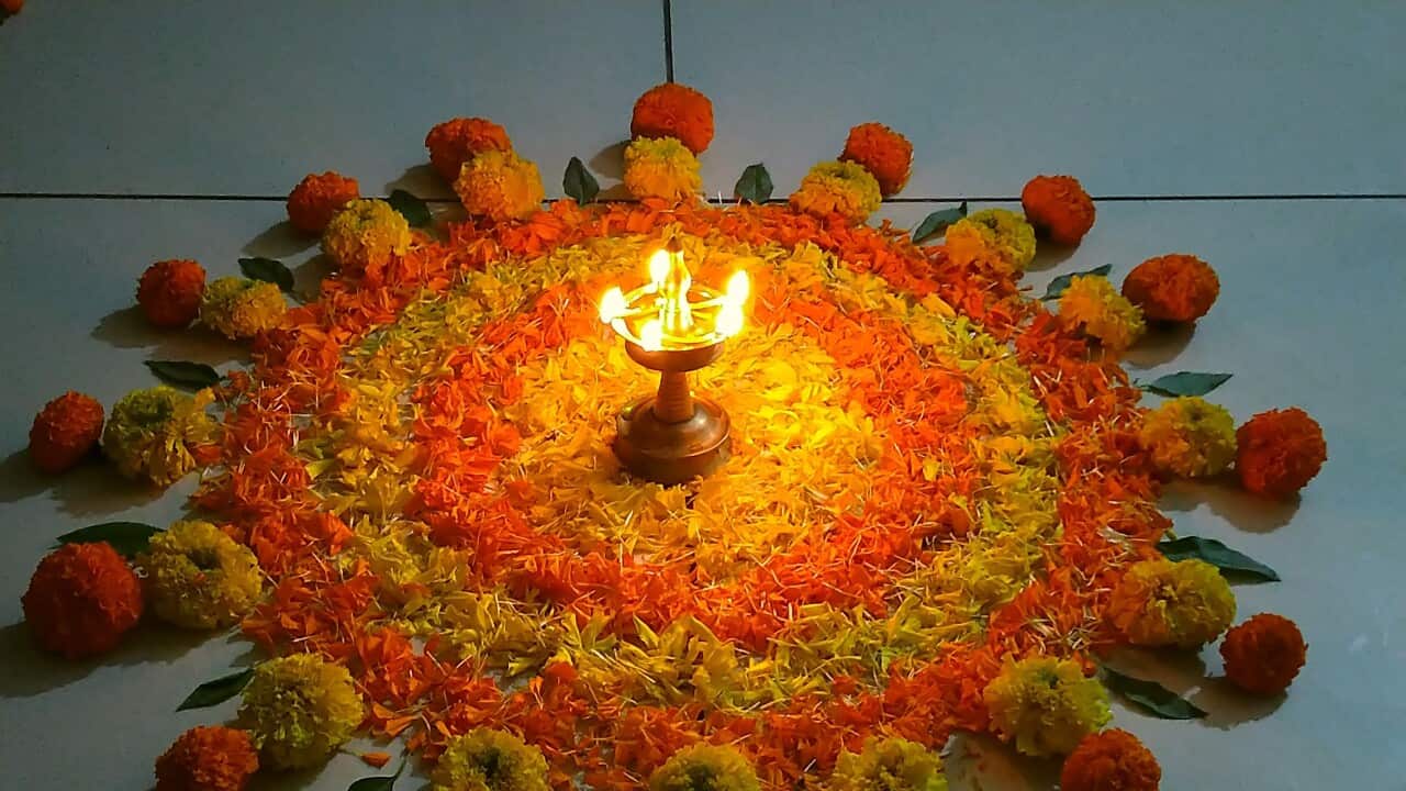 Onam pookalam/floral carpet/rangoli-Kerala/Onam festival