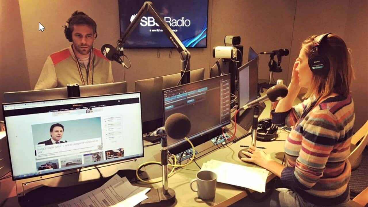 Carlo Oreglia and Francesca Valdinoci during the live program