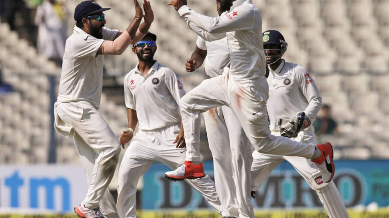 Indian cricketers celebrate