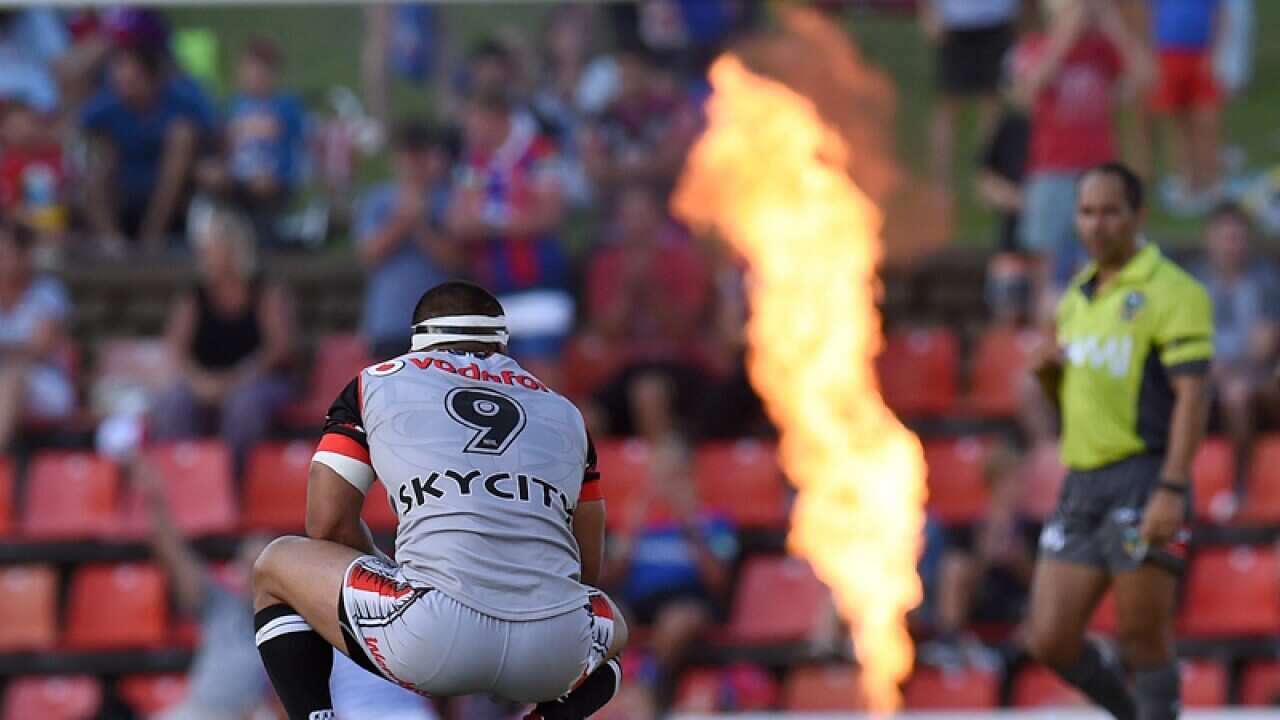 A dejected Thomas Leuluai of the Warriors