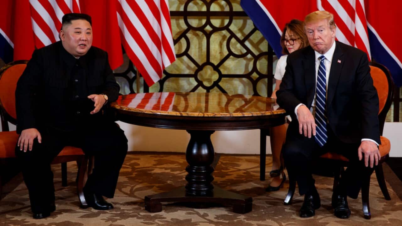 President Donald Trump meets North Korean leader Kim Jong Un in Hanoi