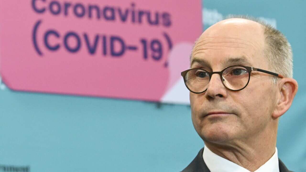 Deputy Chief Medical Officer Professor Paul Kelly speaks to the media during a press conference at the Australian Department of Health in Canberra, Tuesday, April 14, 2020. (AAP Image/Lukas Coch) NO ARCHIVING