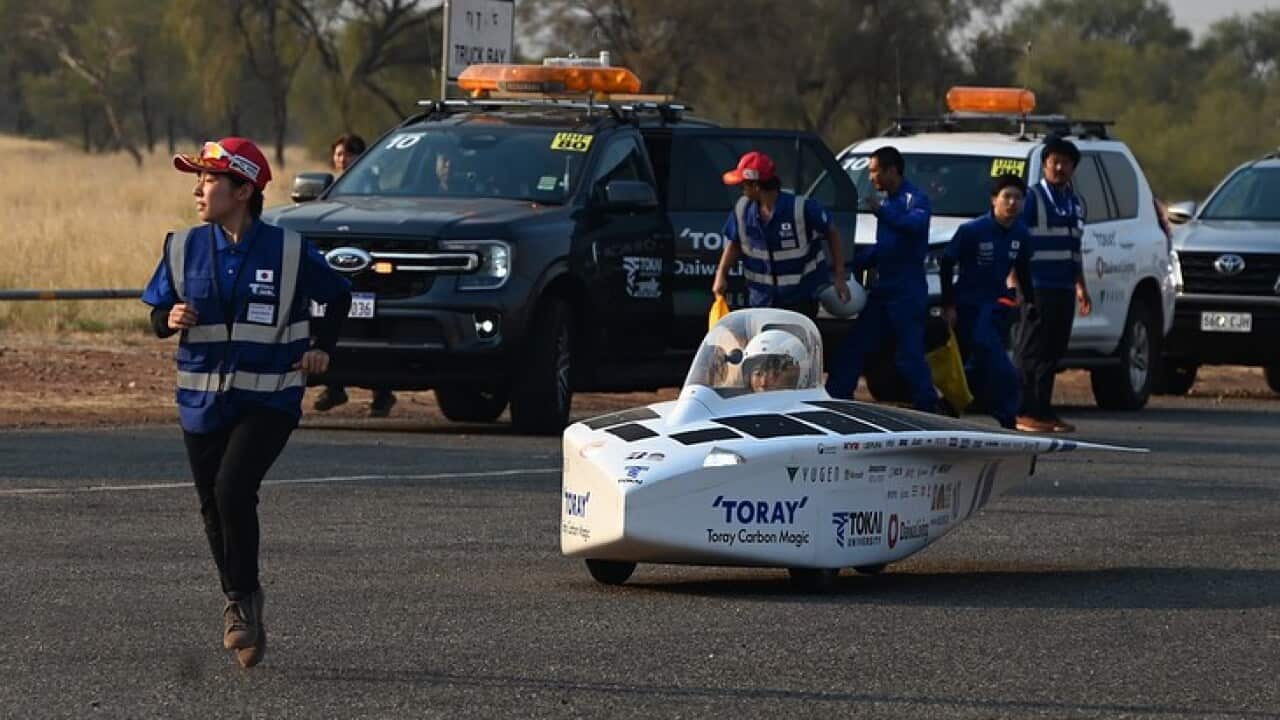 Tokai University team at the Bridgestone World Solar Challenge