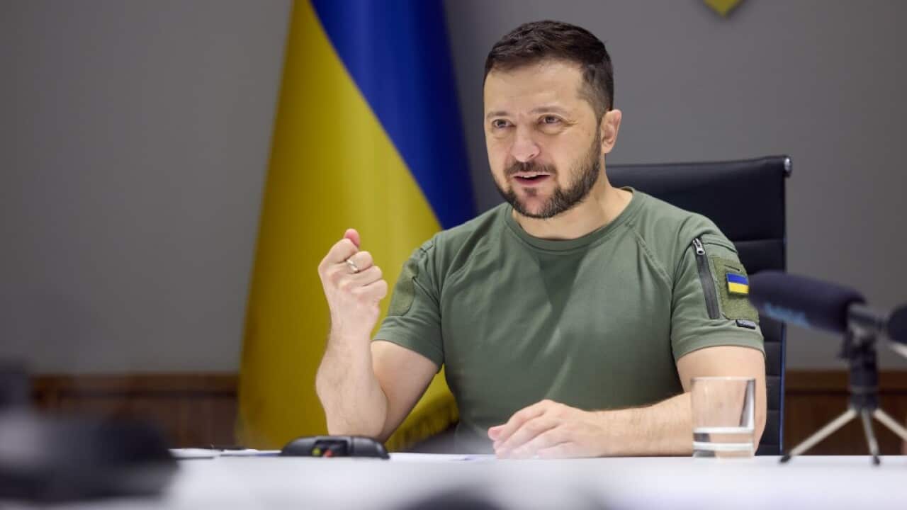 President of Ukraine Volodymyr Zelenskyy during a conversation with students and lecturers of leading institutions of higher education in Australia