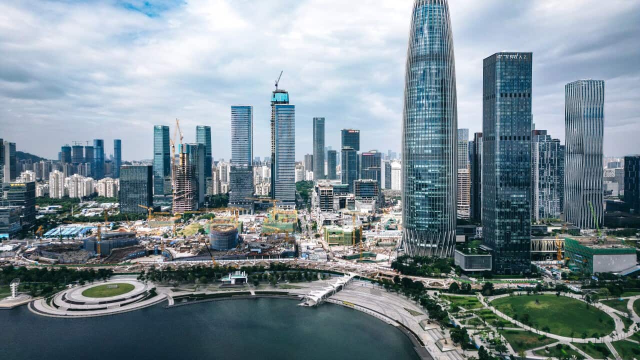 Cityscape of modern city in Shenzhen, China