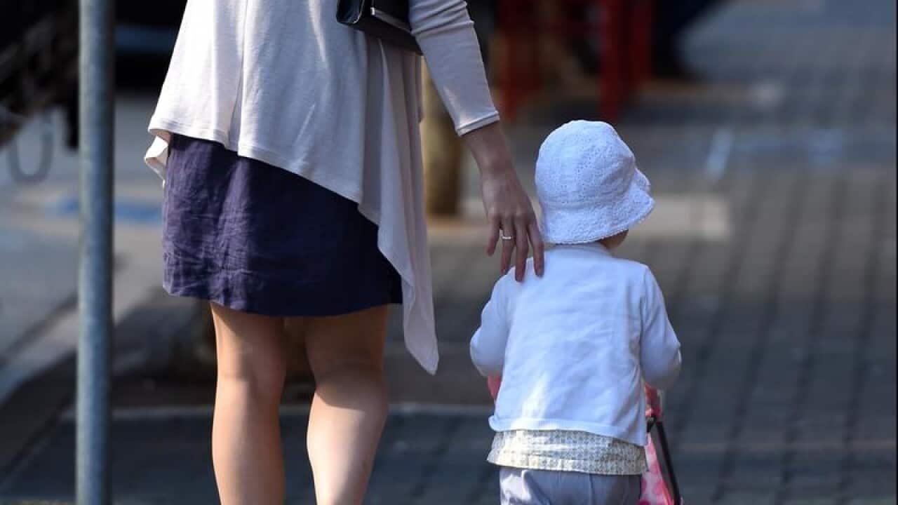 A woman and a toddler