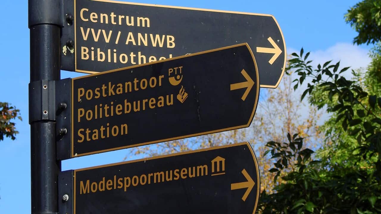 Nederlandse wegwijzers op straat