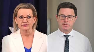 A split image of Opposition leader Sussan Ley and Nationals leader David Littleproud.