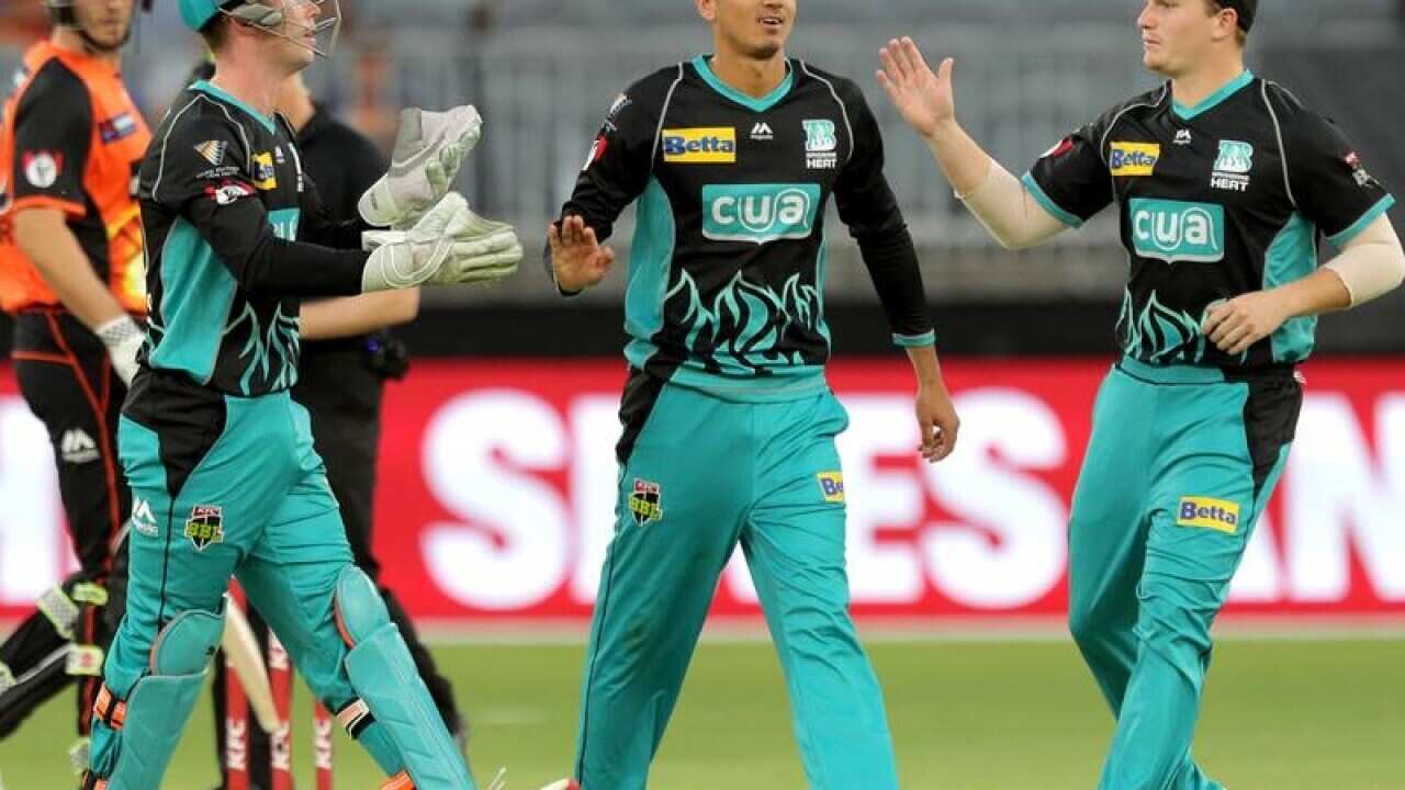 Brisbane Heat bowler Mujeeb Ur Rahman (C)
