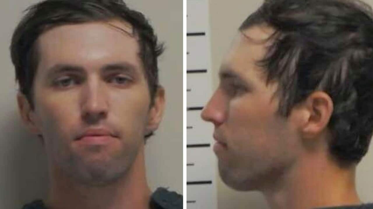 Composite photo of two mugshots of Tyler Robinson.