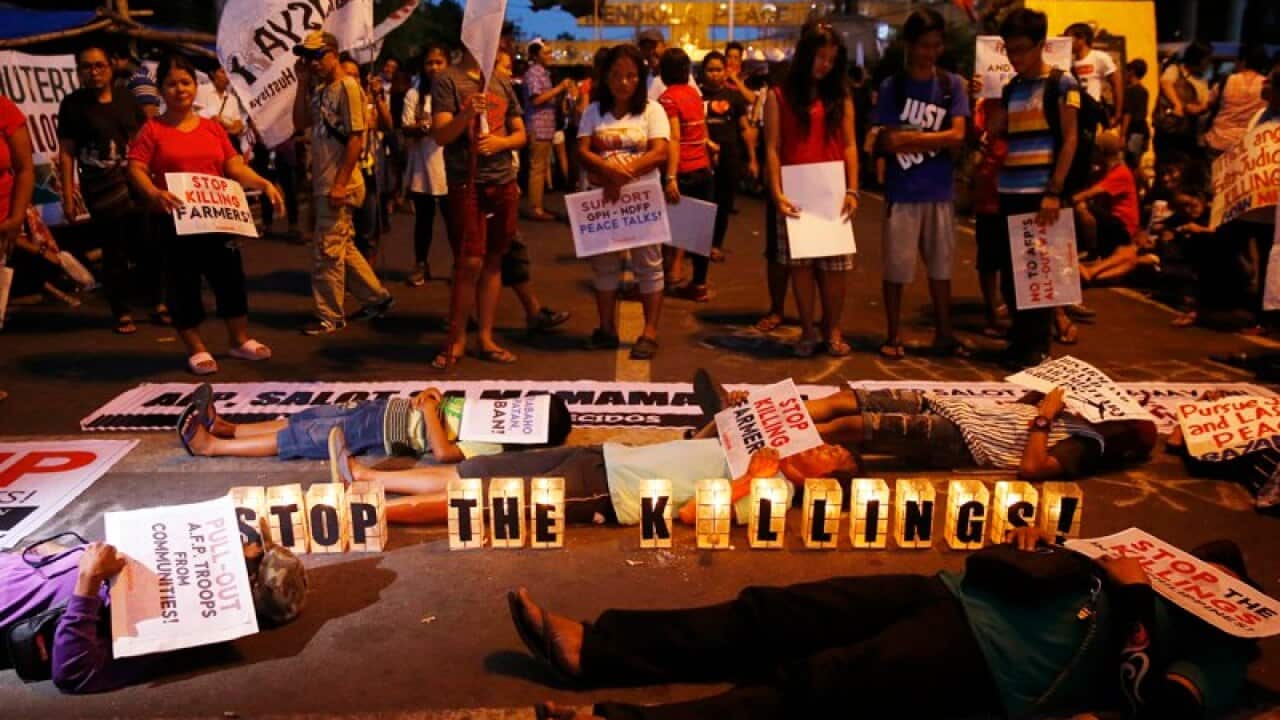 Protesters rally against killings in the war on drugs