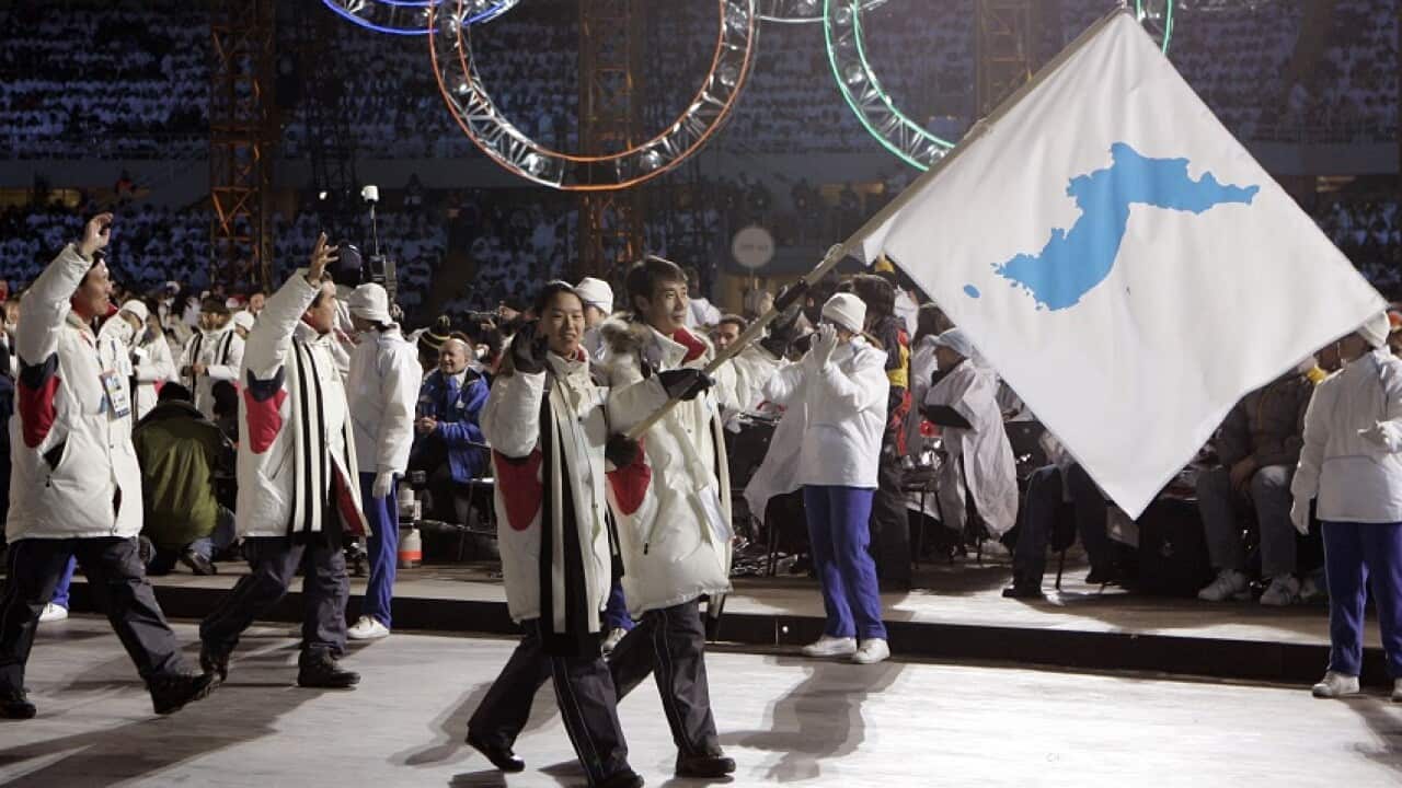 North an South Korean athletes marched under the unification flag at the 2006 Winter Olympics in Italy.