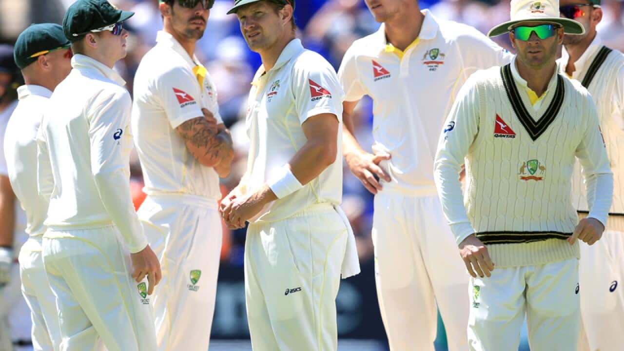 Australia players with captain Michael Clarke