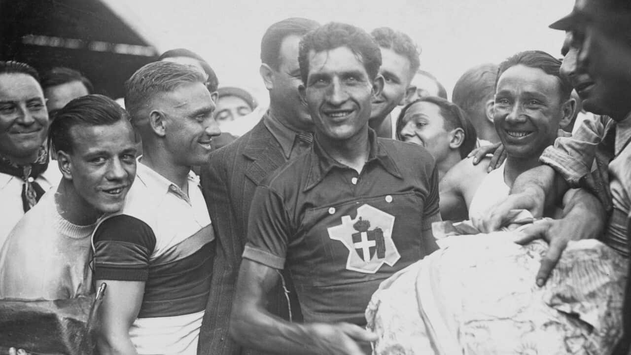 Gino Baratali after winning the Tour De France