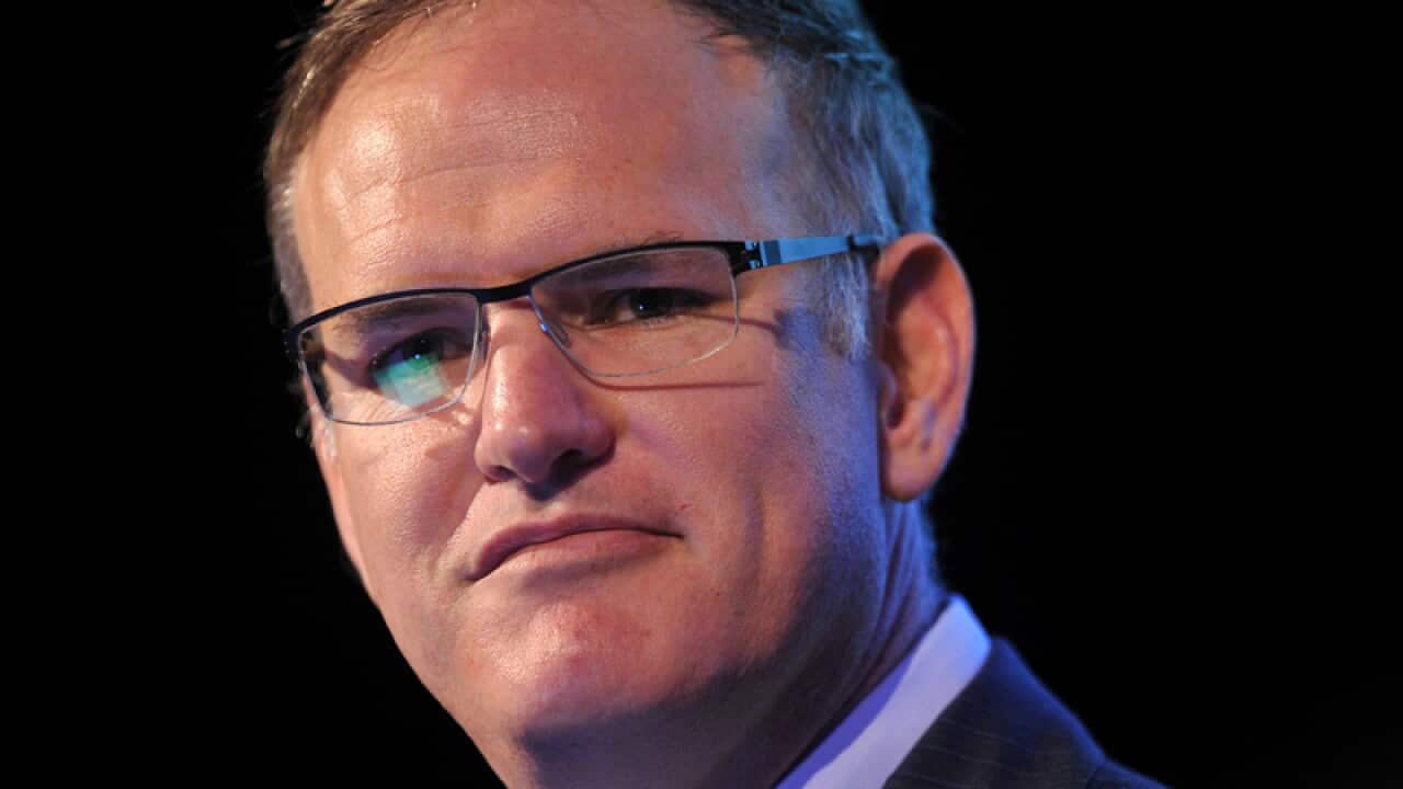 APN News & Media's Michael Miller listens to a question in Sydney