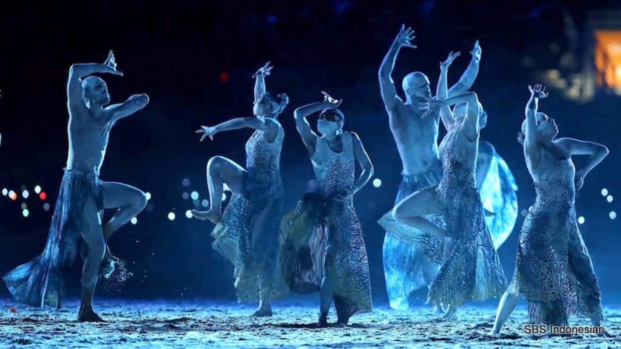 Australia's Indigenous culture was a key component of the opening ceremony 04 April - Getty Images.