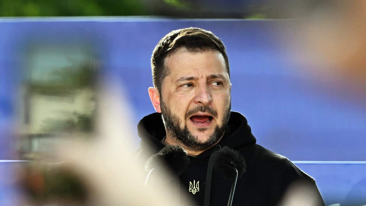 Ukrainian President Volodymyr Zelensky al vertice della NATO di Vilnius l'11 luglio 2023.