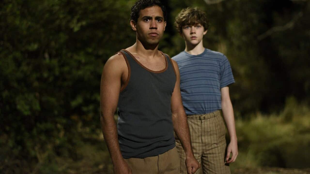 Aaron L. McGrath and Levi Miller in Jasper Jones.