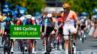 NAIRNE, AUSTRALIA - JANUARY 23: Sam Welsford of Australia and Team INEOS Grenadiers (R) celebrates at finish line as stage winner during the 26th Santos Tour Down Under 2026, Stage 3 a 140.8km stage from Henley Beach to Nairne / #UCIWT / on January 23, 2026 in Nairne, Australia. (Photo by Con Chronis/Getty Images)