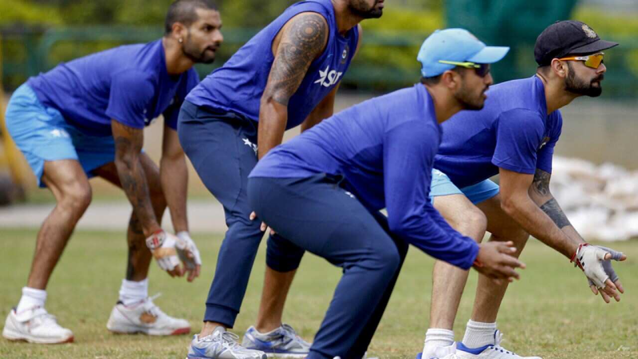 Indian cricketers during a training camp