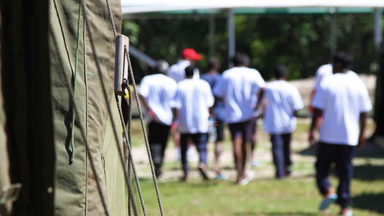 Supplied image of tent accommodation at the federal government's offshore detention centre.