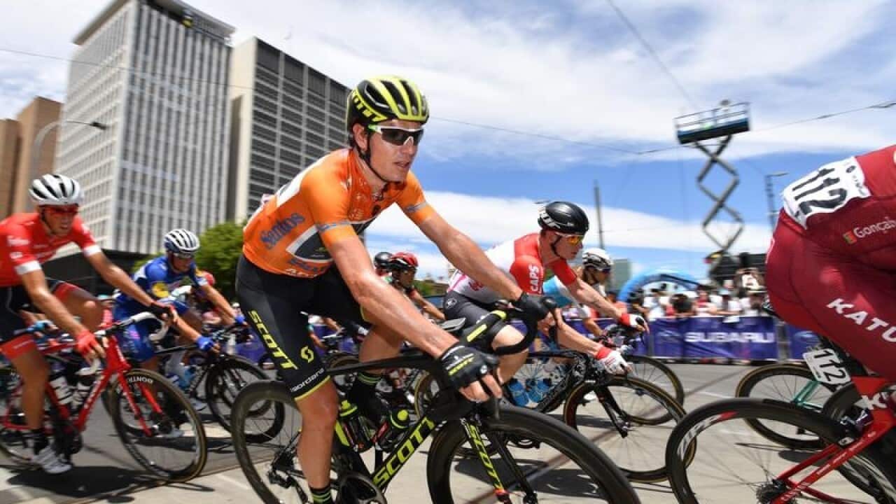 Daryl Impey during stage six of the Tour Down Under in Adelaide.
