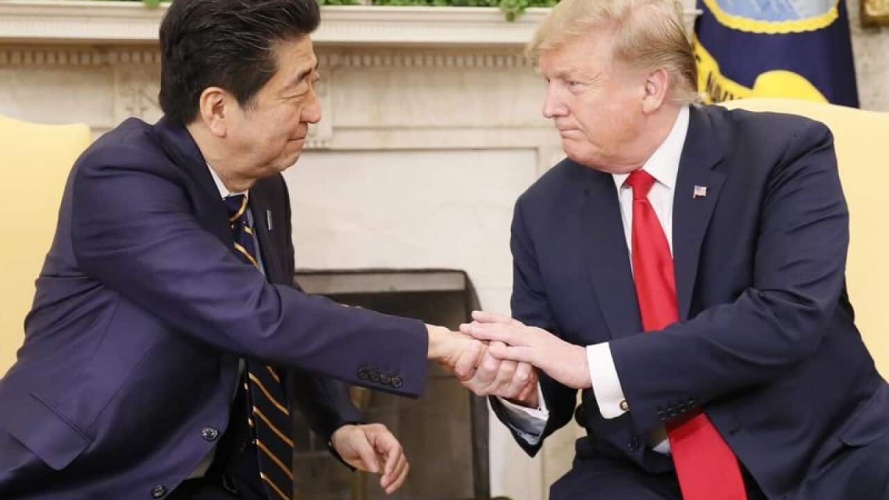 Japanese Prime Minister Shinzo Abe and US President Donald Trump