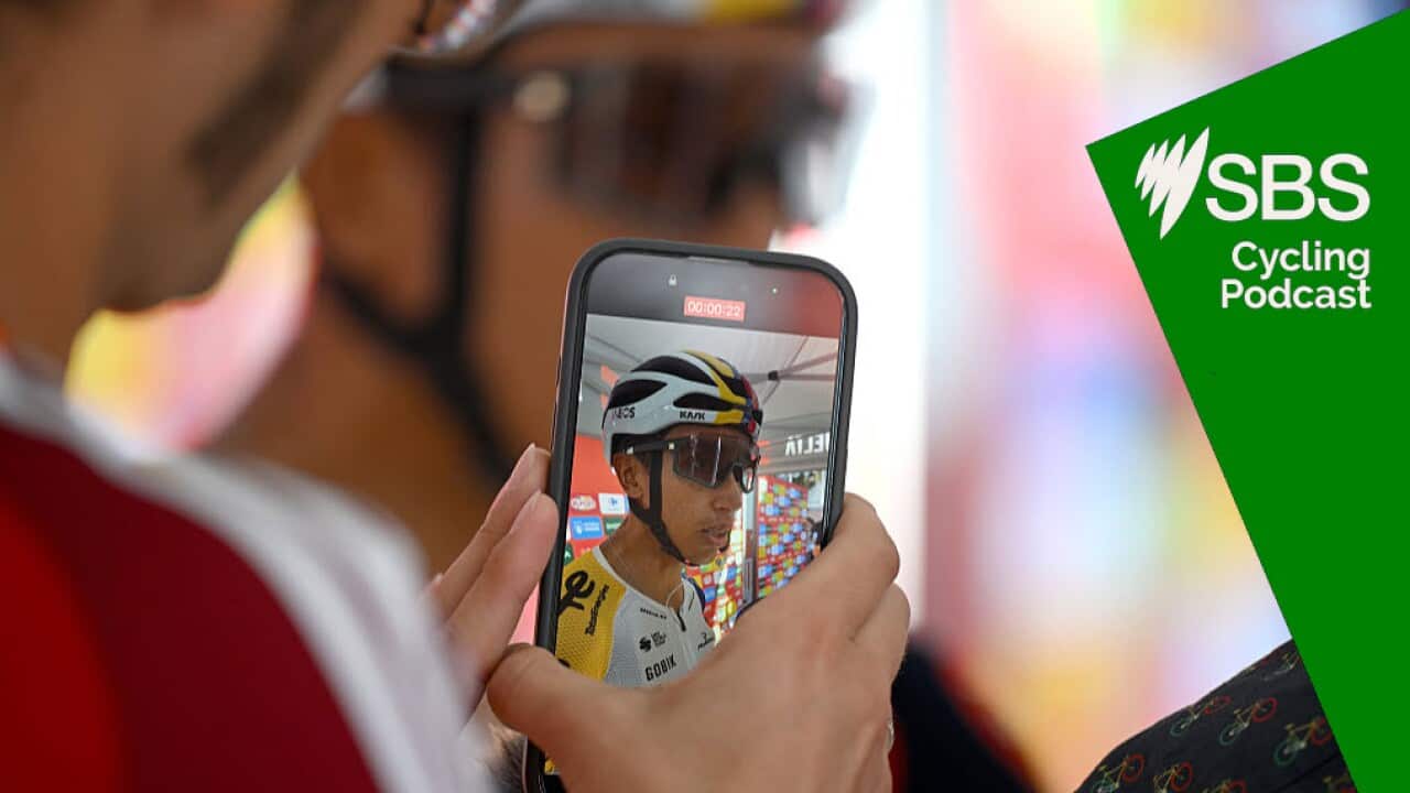 CABEZON DE LA SAL, SPAIN - SEPTEMBER 05: Egan Bernal of Colombia and Team INEOS Grenadiers prior to the La Vuelta - 80th Tour of Spain 2025, Stage 13 a 203.7km stage from Cabezon de la Sal to L'Angliru 1556m / #UCIWT / on September 05, 2025 in Cabezon de la Sal, Spain. (Photo by Dario Belingheri/Getty Images)