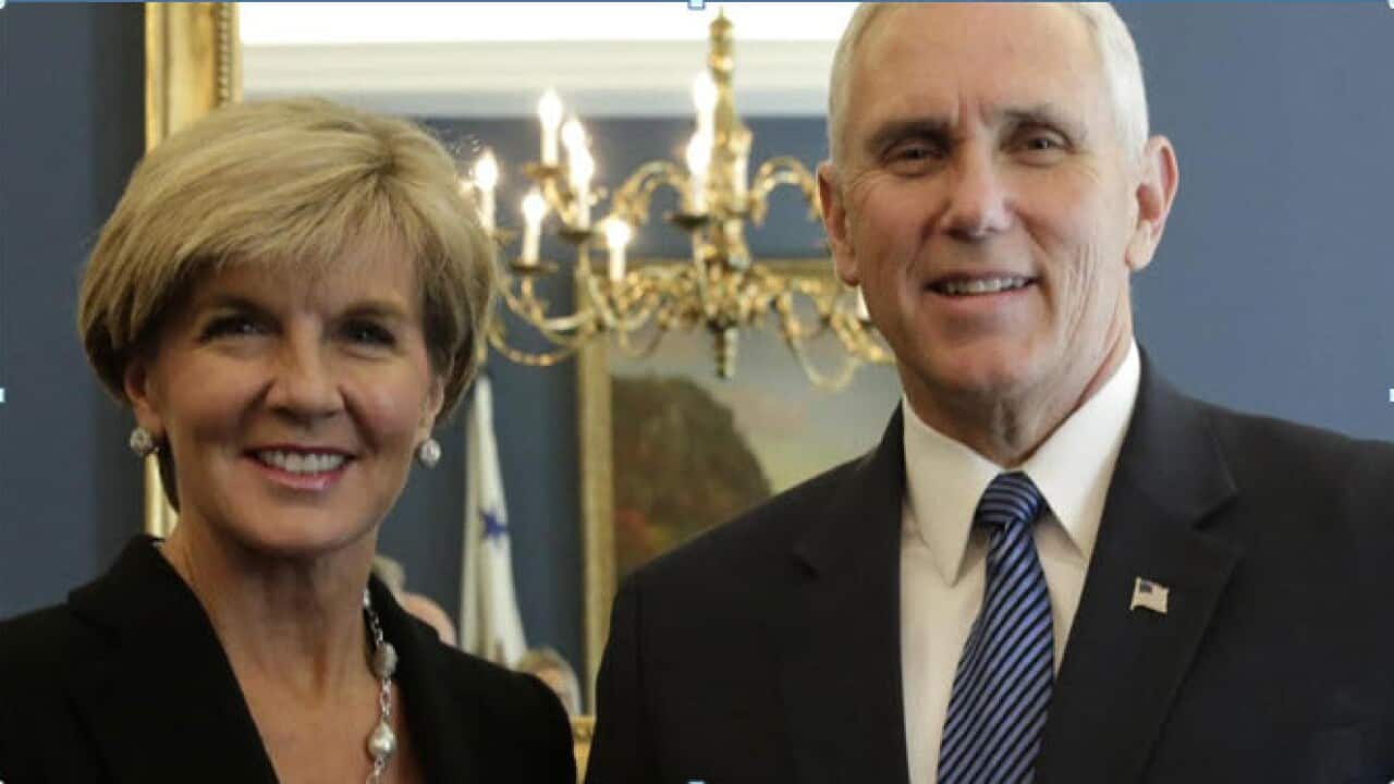Julie Bishop with Mike Pence