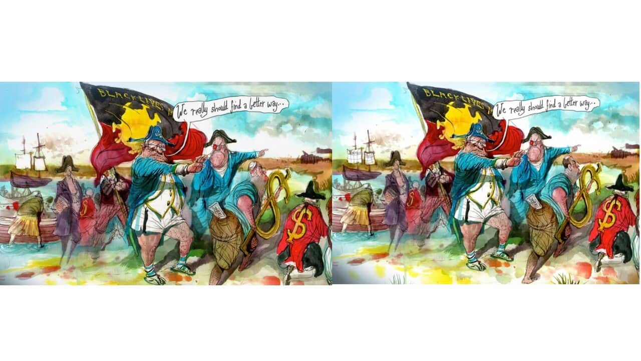 anti-Semitic Cartoon about Josh Frydenberg Before and after..