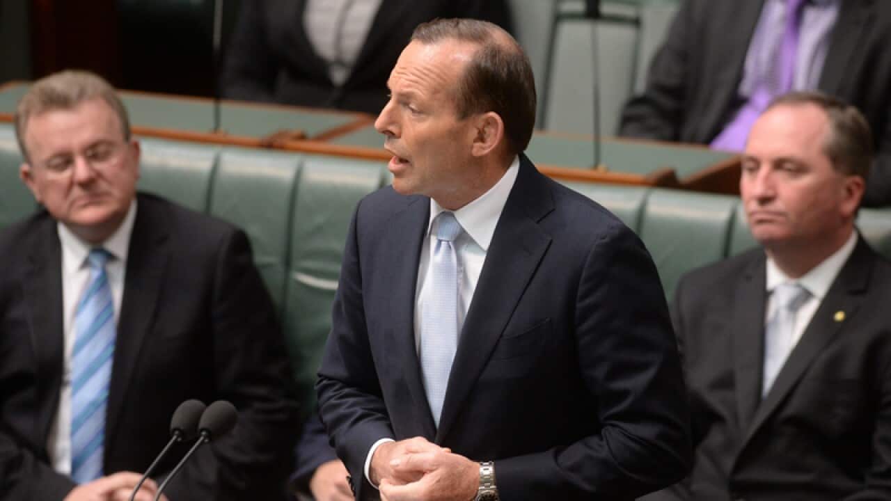 Tony Abbott speaks in parliament.