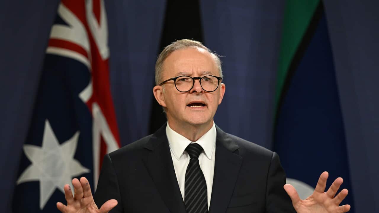 Australian Prime Minister Anthony Albanese speaks to the media during a press conference following National Cabinet at the Commonwealth Parliamentary Offices in Sydney, Wednesday, September 14, 2022.