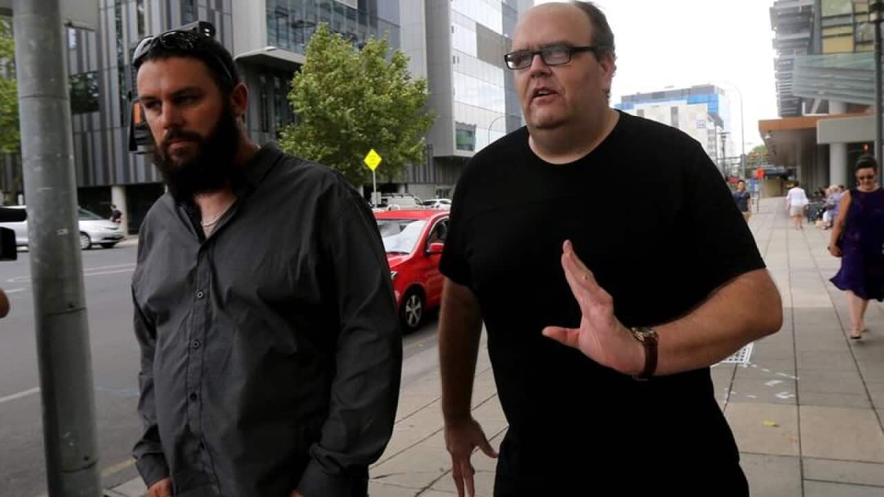 Clive Spriggs and Stewart Johnston, who blew the whistle on abuse at the Oakden nursing home.