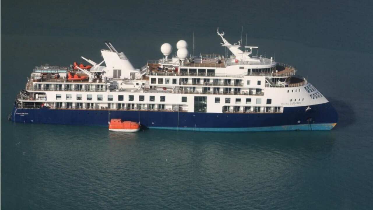 A luxury cruise ship carrying 206 passengers has run aground in remote Greenland