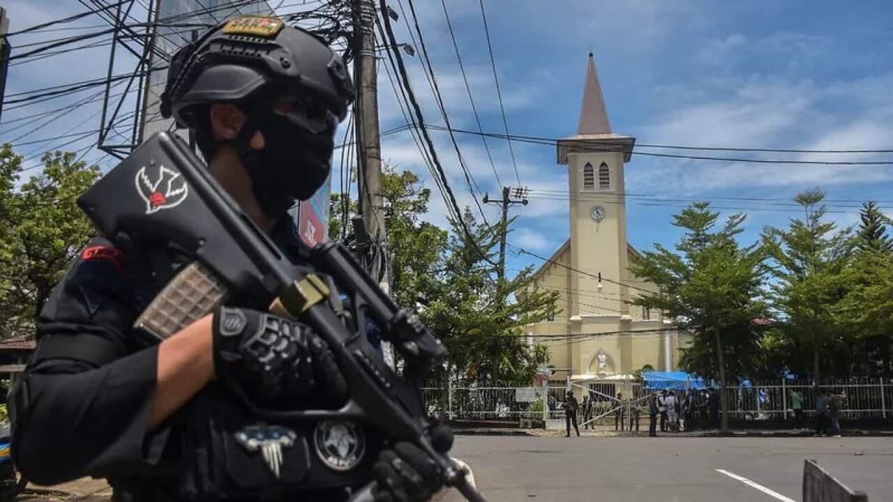 Terror attack in Makassar - Sacred Heart of Jesus Cathedral in Makassar.