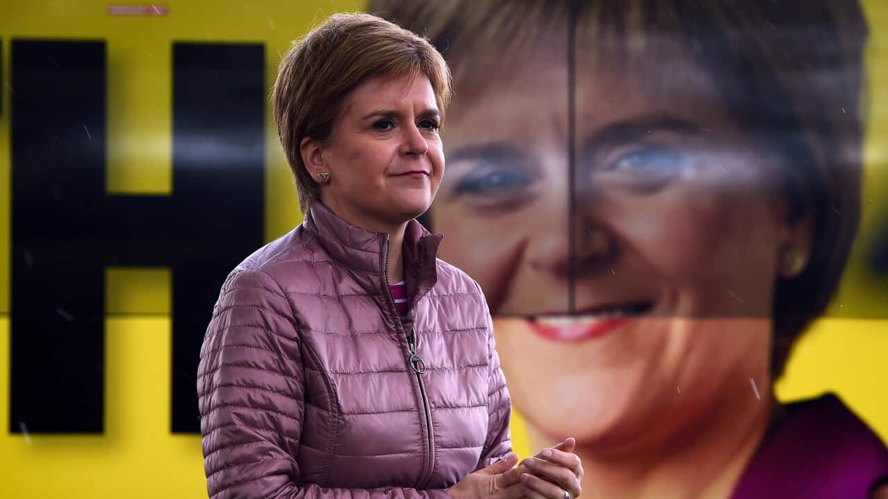 Nicola Sturgeon in Dumbarton during campaigning for the Scottish Parliamentary election