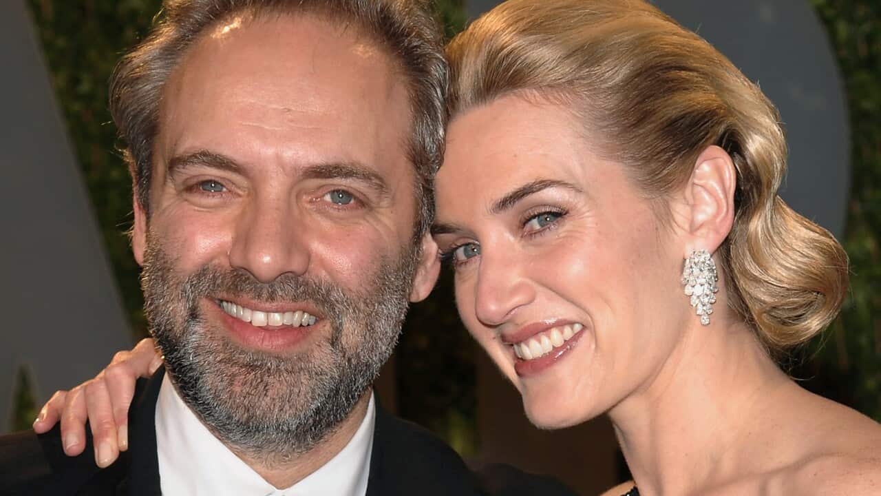 L'attrice Kate Winslet e il marito Sam Mendes. L“attrice britannica ha difeso il figlio dall'accusa di essere un “Nepo baby“.