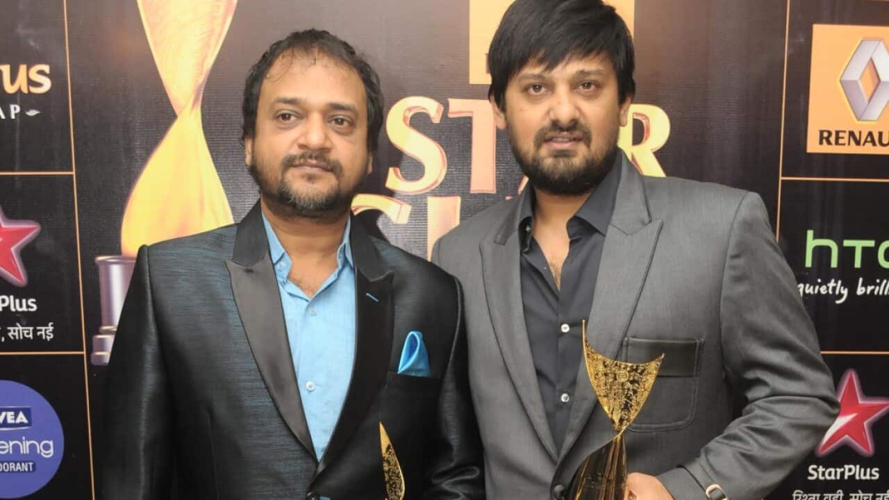 : Indian Music Directors Sajid-Wajid during Guild awards at Yash raj Studio, Andheri on February 16, 2013 in Mumbai, India. 
