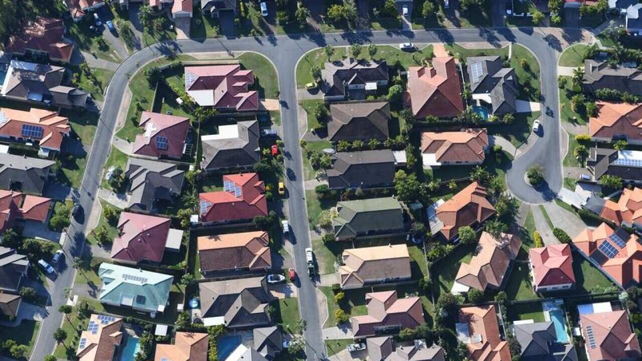 An aerial view of residential housing on the Gold Coast.
