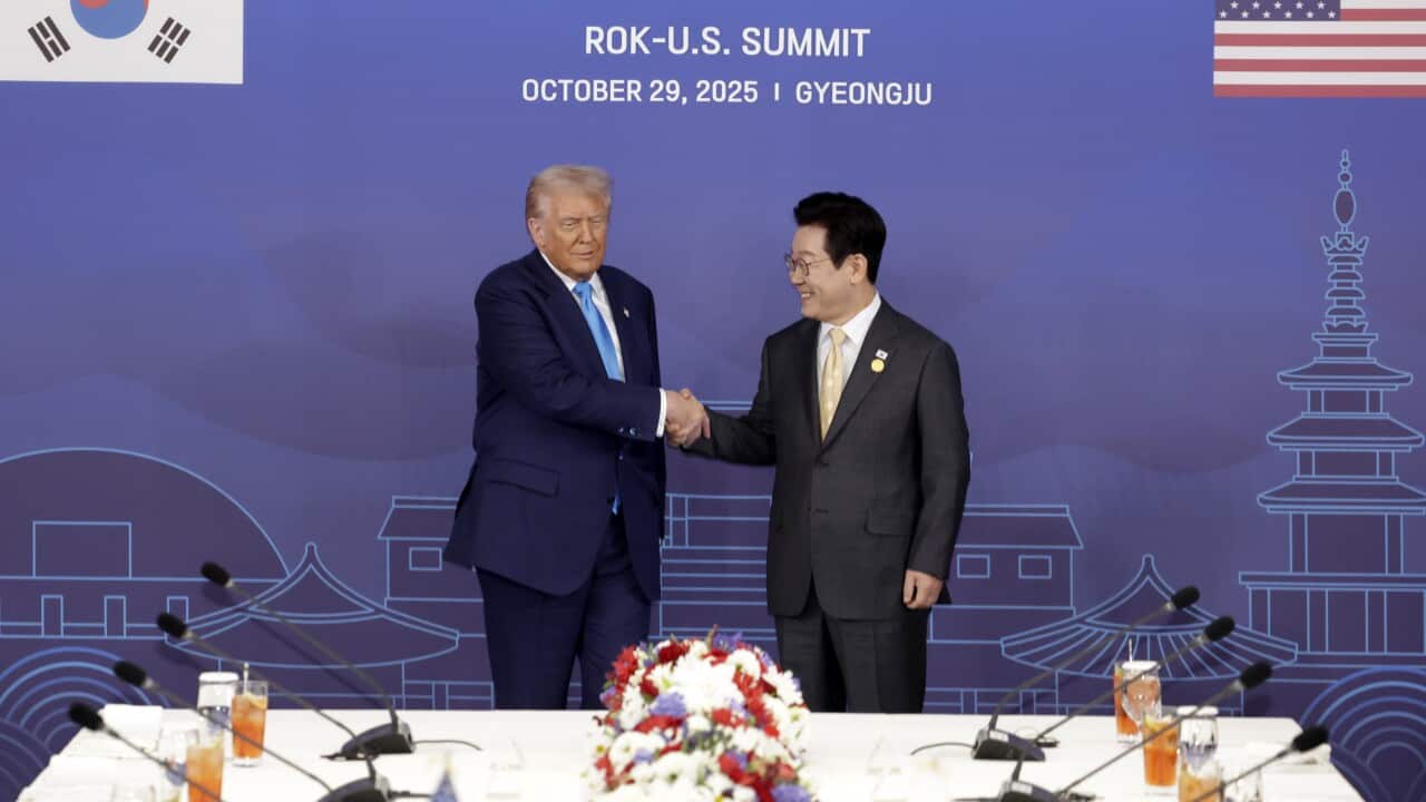 US President Trump arrives in South Korea