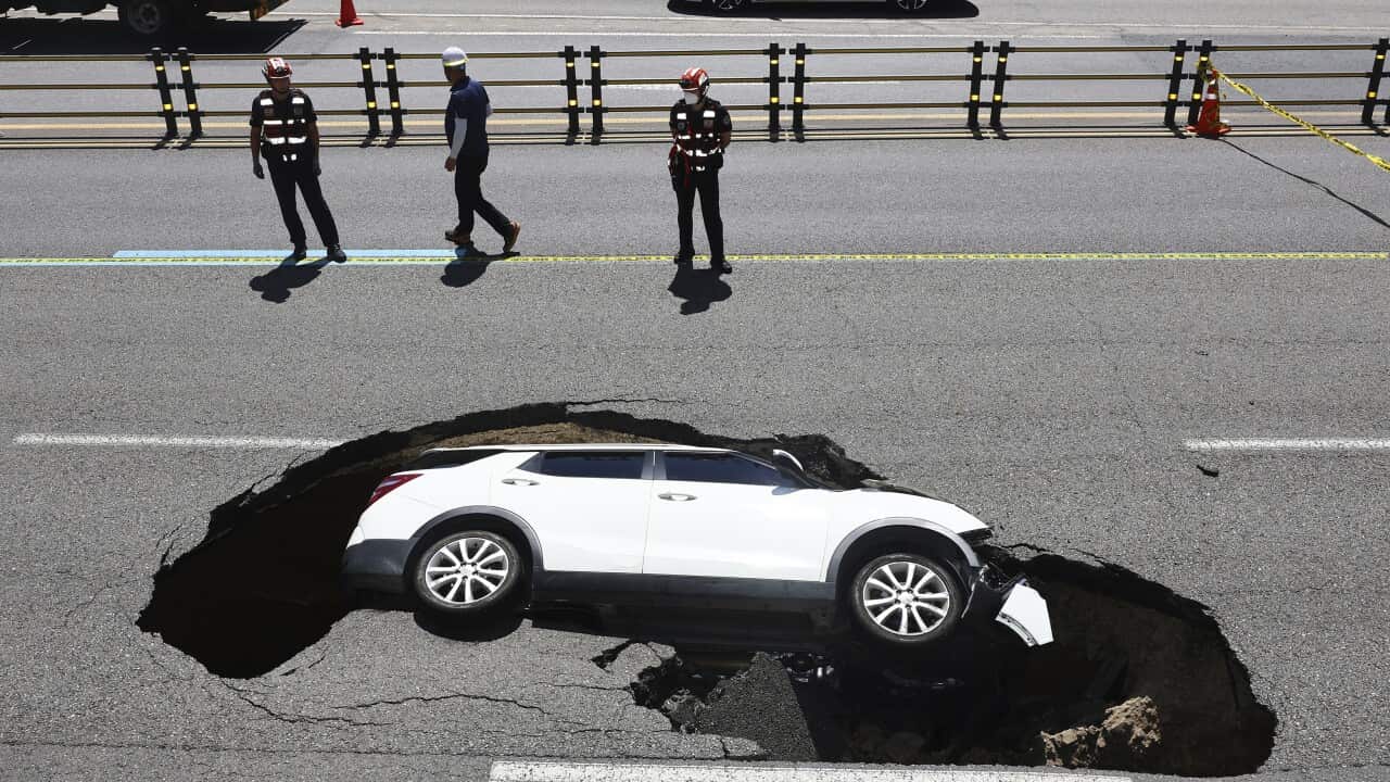 APTOPIX South Korea Sinkhole