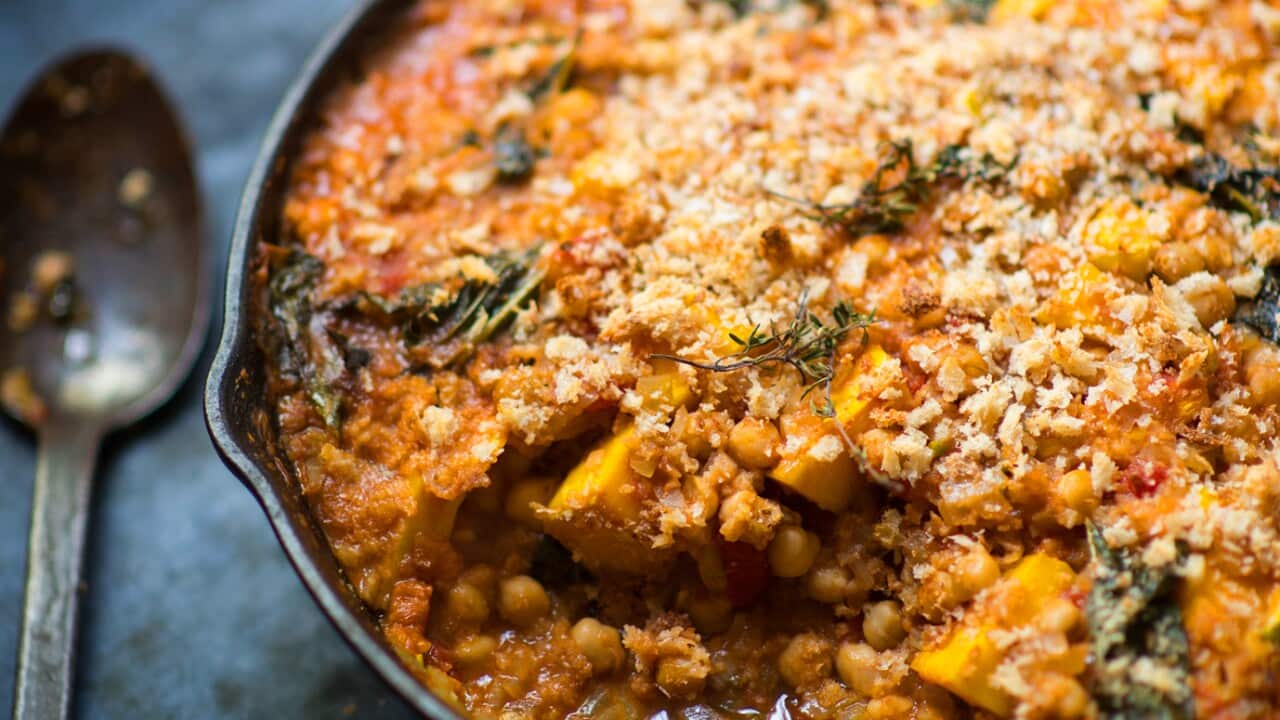 Chickpea, pumpkin and cavalo nero cassoulet